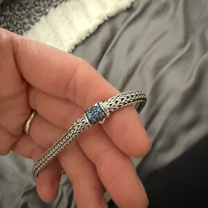 John Hardy Silver Bracelet with Blue Detail